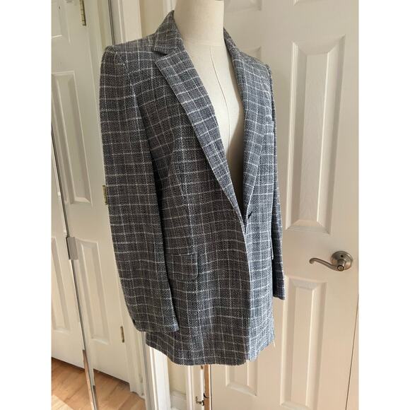 Rag & Bone Ames Deconstructed Check Cotton Relaxed Fit Blazer - Picture 14 of 16